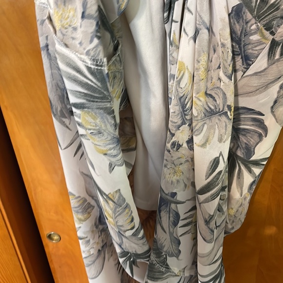 Japana Long dress, palm leaves and tropical pattern. With sewn in slip skirt. - Picture 4 of 6